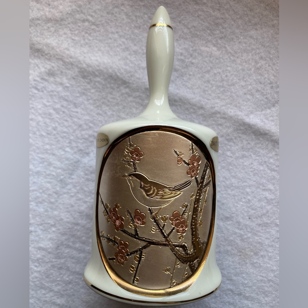 Art of Chokin fine china bell. 24K trim